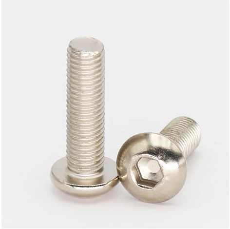 M7 1mm pas 12-60mm filetage fin GB7380 12.9 Grade nickelage noir Hexgaon douille bouton Pan rond Allen tête boulon vis(Nickel Plating,5Pcs M7x1x35mm)