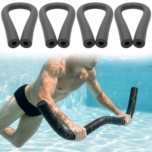4er-Pack Poolnudeln, 60 Zoll Lange Hohlschaumnudeln zum Schwimmen, Wasserspielen und Stützen, weiches und Robustes PE-Material, Schwarz