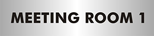 Seco Meeting Room 1 Sign, 190mm x 45mm - 2mm Brushed Aluminium Effect Acrylic