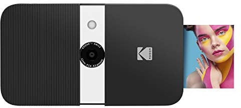 KODAK Smile Instant Print Digital Camera – Slide-Open 10MP Camera w/2x3 ZINK Printer, Screen, Fixed Focus, Auto Flash and Photo Editing – Black/White