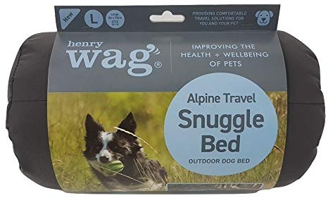 Henry Wag Alpine Travel Snuggle Bed - A Comfortable Place to Rest on Active Days Out - Waterproof, Lightweight and Easy Carry Outer Bag - (Packed Size: 19 x 36 x 15 cm/Open Size: 86 x 70 cm)