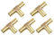 X AUTOHAUX 16 mm Schlauchstutzen, Messing, 3-Wege-Adapter für Luft, Wasser, Öl, 5 Stück