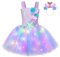 FONLAM Meerjungfrau Kleid Kostüm für Mädchen Prinzessin Kleid Karneval Tutu Tüll Geburtstage Party Festival (5-6 Jahre, Violett)