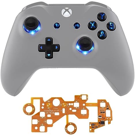 eXtremeRate Botones para Mando Xbox one LED Multicolores Botón de D-pad Joysticks Vista Menú ABXY Acción Teclas (DTF)LED Kit para mando Xbox one Standard Xbox one S X 7 Colores 9 Modos-Símbolo Clásico
