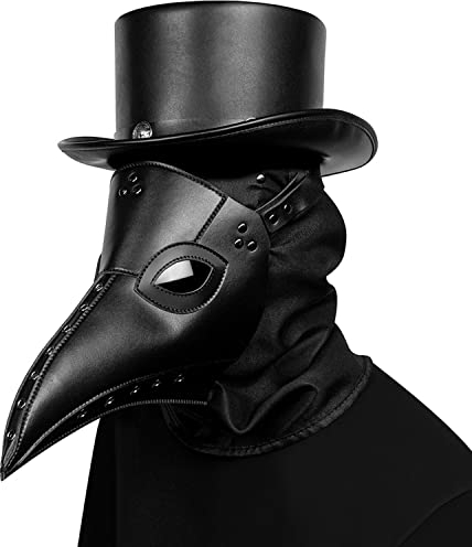 ThinkTop Pestdoktor Vogel Maske Lange Nase Schnabel Cosplay Steampunk Halloween Kostüm Requisiten Festival Party Dress Up, Maske mit Nieten-02, One size