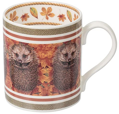 Robert E Fuller's Hand Decorated Fine Bone China Mugs Inspired by British Wildlife | Animal Mugs Dishwasher & Microwave Safe - 400 ml (Mug | Hedgehog)