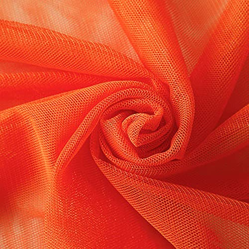 160cm x 1m Tüll Stoff Tüllband Tüll Dekostoff für Hochzeit Geburtstag Weihnachten Fest Kommunion Party Deko,Nähen von Brautschleiern Hochzeitskleid Tischläufer Tutu Röcken Geschenk-Schleife, Orange