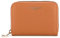 flora & co - Portefeuille Femme Petit Format - Porte-Monnaie Carte Tout-en-Un Court - Similicuir Grainé Zippé - Chic Pratique Léger - Camel