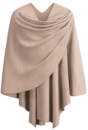 PULI Damen Poncho Schal Cashmere Feeling Strick Cape Cardigan Für Frauen Geschenk Für Mutter