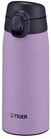 Bouteille isotherme Tiger MCT-K 350 mL Self-Locking One-Push, ouverture one-push, verrouillage automatique, sans BPA, conservation froid 24h et chaud 12h, conçue au Japon, couleur lilas