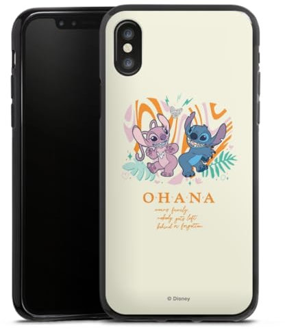 DeinDesign Silikon Hülle kompatibel mit Apple iPhone X Case schwarz Handyhülle Lilo & Stitch Offizielles Lizenzprodukt Disney