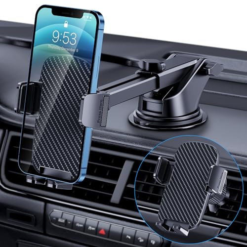 TICILFO Car Phone Holder [Military-Grade Suction] Phone Stand for Car [Super Stable] Automobile Car Mount for iPhone Universal Accessories Air Vent Dashboard Windshield Mount Fit Vehicle Accessories