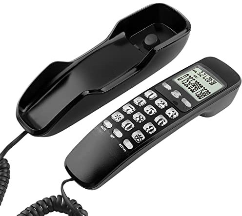 Telefono Fisso con Filo, Mini Telefono Fisso Portatile Multifunzionale con ID Chiamante, Telefono da Tavolo con Filo, Pulsante Grande, Telefono Vecchio Stile per Casa, Hotel