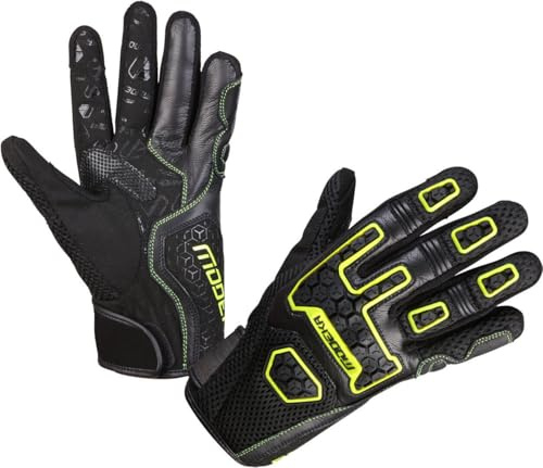 Modeka Dracon Motorrad Handschuhe, schwarz/gelb, 11