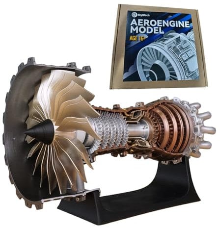 Funwetrike Turbofan Engine Model Kit, DIY Assembly Trent 900 Functional Turbofan Engine Kits, Physical Experiment Science Engine Model, Gifts (150+PCS)