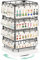 EsLuker.ly Rotating Earring Display Holder Stand for Vendors Events Selling, Large Capacity 64 Hooks Jewelry Rack with Wooden Base for Earring Card Sales, Enhances Retail Visibility (White+Black)