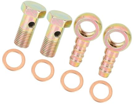INFINAUTO 2 Sets 12 mm Banjo-Bolzen-Unterlegscheibenset, bronzefarbenes Metall, für Motorrad, stilvolles Design