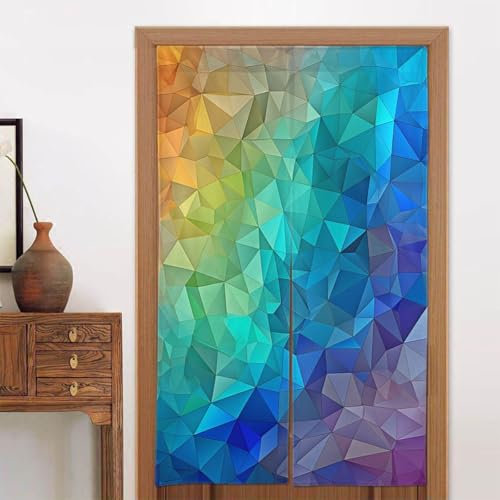 HCLYvexiria Türvorhänge für Tür, Privatsphäre, Verdunkelungsvorhang, Regenbogen-Dreieck, Tapisserie, Fengshui-Vorhang für Schlafzimmer, Tür, Fenster, Seitenlichtvorhang für Zuhause, Küche, Dekoration,