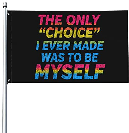 3x5 Be Myself Pansexual Pride Flagge Pansexuelles Zeug mit 2 Metallösen ohne Fahnenmast