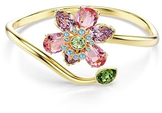 Swarovski Idyllia Armreif, Verschiedene Schliffe, Blume, Mehrfarbig, Goldlegierungsschicht