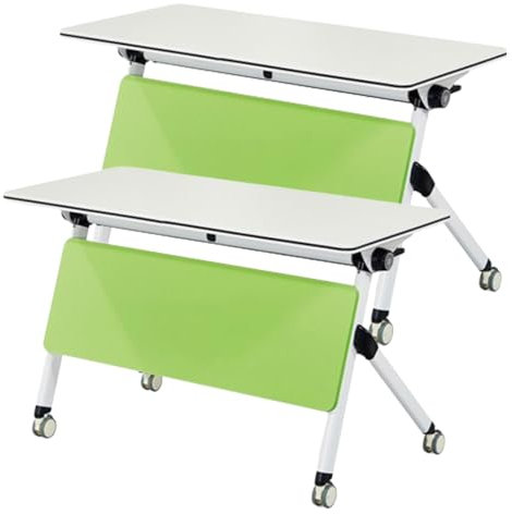CHYDDU Klappbarer Konferenztisch mit Rädern, rollender Besprechungstisch für Büro, Klassenzimmer, rechteckiger mobiler Schulungstisch, umklappbare Empfangstheke (2 STK. 55,1 x 23,6 x 29,5)