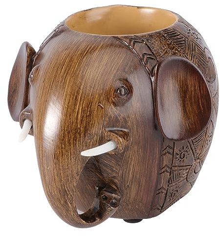 SHINEOFI Cute Elephant Pencil Holder Desk Organizer Brush Pot Office Stationery Creative Decor