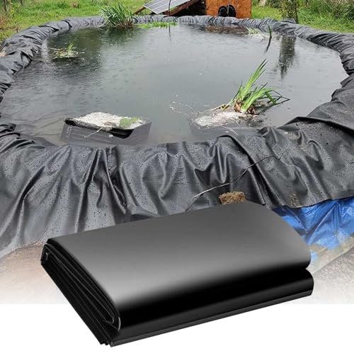 HFVUYAR Revestimiento para estanques de Peces Grandes (2 x 3 m, 3 x 4 m, 5 x 6 m, 7 x 8 m, 8 x 10 m, 10 x 12 m), Membrana Flexible y Duradera de HDPE, Impermeable, 0,12 mm de Grosor (1 x 8 m [3,3 x