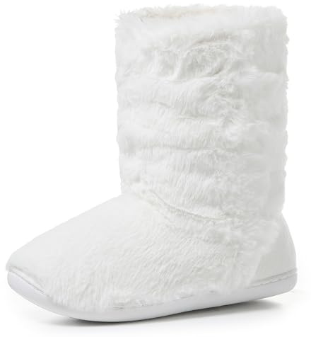 Polar Womens Slipper Boots with Sherpa Lining - Memory Foam Indoor Bootie Slipper with Anti-Slip Rubber Sole - Soft, Warm and Fluffy House Slipper - Ankle Boot Slippers