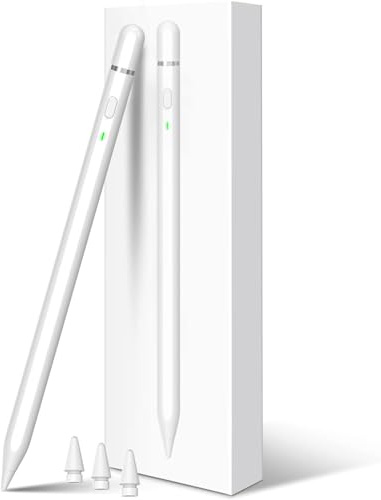 Pencil di 1. Generazione per iPad (2018-2025), Ricarica Rapida in 25Min, Sensibilità all'Inclinazione e Penna Stilo con Rifiuto del Palmo per iPad 6~11th, Min 5~7, Air 3~5/M2 M3,Pro 11''/12.9''/M4