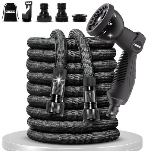 Manguera Jardin 7.5m – Poliester 3750D Alta Densidad y Conectores Metalizados Universales 1/2, 3/4 – Manguera Extensible Enrollable – Garden Hose