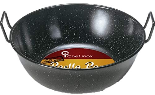GARCIMA 5020008 Sartén Doble Honda con Asas Esmaltada 35 x 28 x 14 cm, Acero, Negro