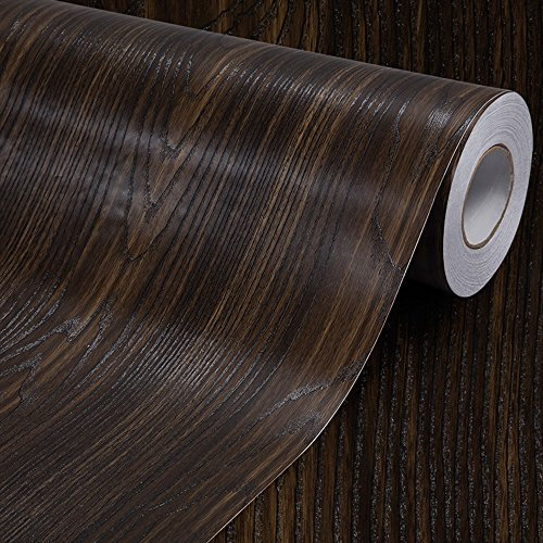 Papel decorativo de vinilo autoadhesivo, con diseño que imita la textura de la madera del árbol de sándalo, para cubrir gabinetes de cocina, cajones de muebles, paredes, de 60 x 297 cm