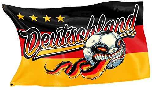 RAHMENLOS Original Design-Flagge für den Fussball Fan: Deutschland-Flagge