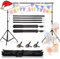 BEJOHU Backdrop Stand Kit, 2x3m/ 6.5ft x 10ft Adjustable Portable Photo Studio Backdrop Background Support System Stand for Wedding Parties Decorations Portrait Photography Birthday Party (black)