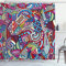 ABAKUHAUS Psychedelisch Duschvorhang, Funky Moderne, Stoffliches Gewebe Badezimmerdekorationsset mit Haken, 175 x 180 cm, Lila Blau