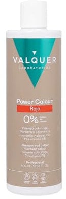 Valquer Professional Shampoo Power Color gefärbtes Haar. Vegan und sulfatfrei (rot) Haarfarbe Enhancer - 400 ml