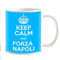 My Cust Tazza Mug Napoli Personalizzabile Keep calm forza Azzurri, adatta a Napoli
