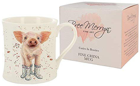 Bree Merryn Fine China Penelope Pig Animal Mug Boxed Collection 8.5x8cm