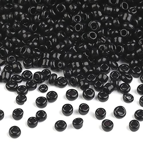Rocailles Glasperlen 50g 2mm Rocaillesperlen Perlen fädeln Schmuck basteln, Farbe:schwarz