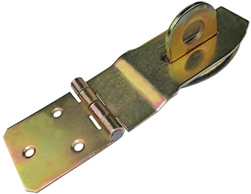 AERZETIX - C58788 - Charnière de verrouillage avec oeillet à cadenas 103x45x45x2 mm - moraillon fermoir loquet de porte, volet, cave, grenier - en acier zingué jaune - fermeture de coffret caisse