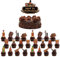 24 Pieces Whiskey Cupcake Toppers Aged to Perfection Cake Topper, Vintage Alcohol Beer Tequila Champagne Wine Bottle Cake Decorations Birthday Retirement Anniversary Party Supplies for Men Women