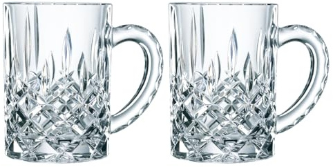 Spiegelau & Nachtmann, beer mugs with cut decoration, beer glasses made of crystal glass, 600 ml, beer mug from the Noblesse series, transparent, pack of 2 (1 pack)