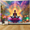 NTERC Yoga-Meditations-Wandteppich, Hippie-Gott, Buddha, Chakra, Tapisserie, violett, Lotus, psychedelisch, spirituelle Landschaft, Weltraum, hängende Wanddekoration, große Größe 203 cm, für