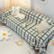 Bishilin Sofabezug Ecksofa 1 Sitzer, Überwurf Sofa Katzenschutz 180x130CM Grün Kariert mit Quasten Couchbezug Eckcouch Universal