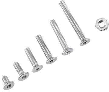 Edelstahl-Sechskantschrauben, Innensechskantschrauben-Muttern-Set, 250-teiliges M2-Sechskantschrauben-Bolzen, Halbrundkopfschrauben für Möbel für Autofix (C: Flacher Kopf)