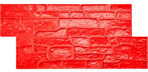 VEVOR Alfombrilla para Sellos de Hormigón 740x330x24 mm Textura de Poliuretano para Baldosas de Piedra Impresión de Suelo de Pizarra Moldes de Hormigón para Decoración de Exteriores, Color Rojo