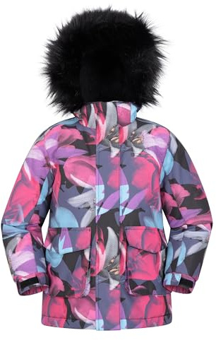 Mountain Warehouse Ranger Printed Kids Water Resistant Jacket - Elasticated Cuffs & Hem Adjustable Hood, Boys & Girls - Best for Autumn, Winter, Outdoors & Hiking