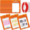 100PCS Empty Solid Orange Holographic Nail Storage Bag Press on Nail Packaging Bag and 100PCS Shiny white cardboard Nail Tips Packaging Bags with 1 Roll Transparent Tape