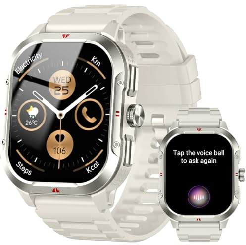 Jugeman GPS SmartWatch Militär Herren mit Telefonfunktion, Smart Watch für Damen, 110+ Sportmodi, Sportuhr mit Schrittzähler Herzfrequenz Schlafmonitor, IP68 Wasserdicht, für Android und iOS