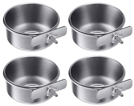 Liakyunf Plato para Alimentar Aves,Plato Alimentador De Acero Inoxidable 304 para Mascotas | Recipiente de Alimento Aviario - para Jilgueros, Periquitos, Agapornis, Cotorras y Ninfas